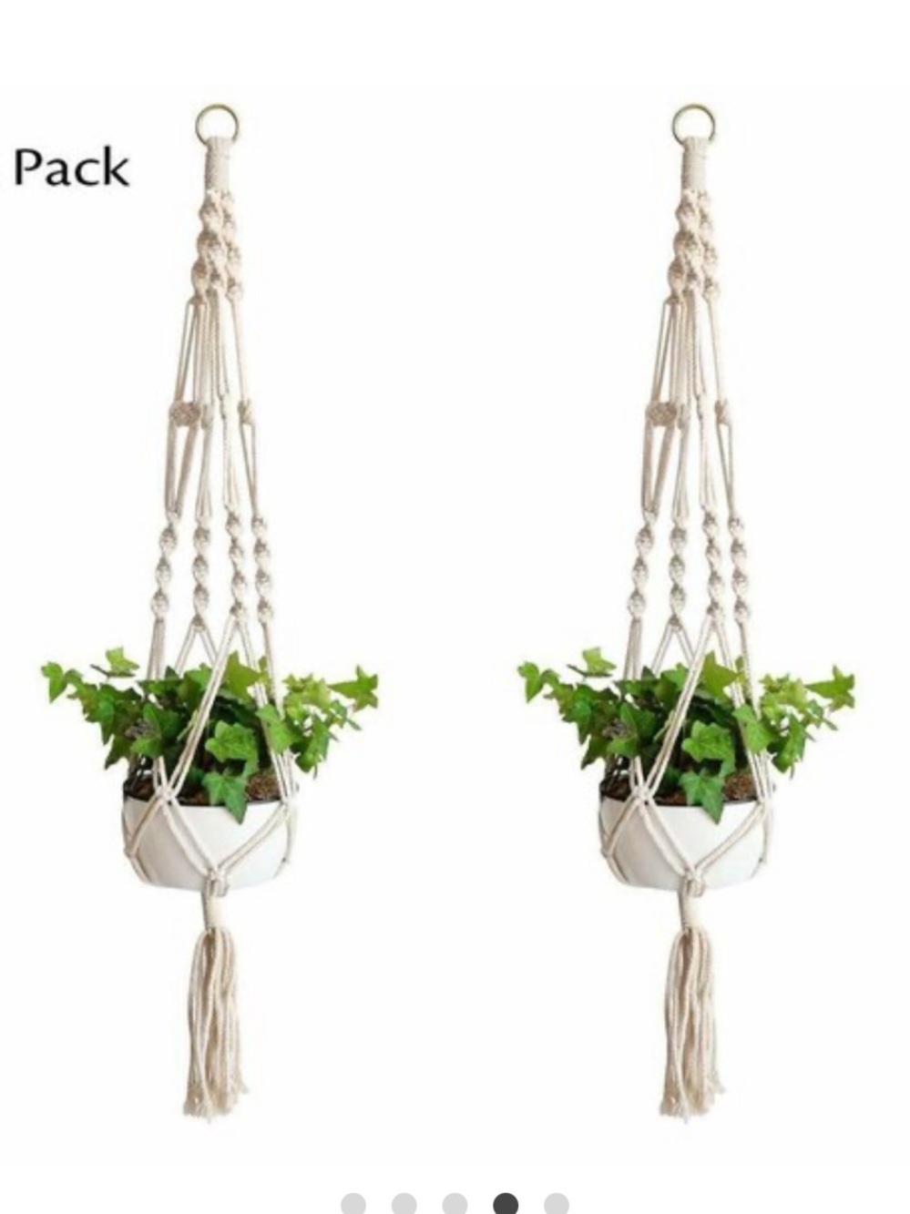 NWOT 2pk knitted Flower Pot Plant Hanger Holders
